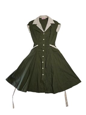 Heartbreaker Green Diner Dress Small Rockabilly Pinup 50s Style